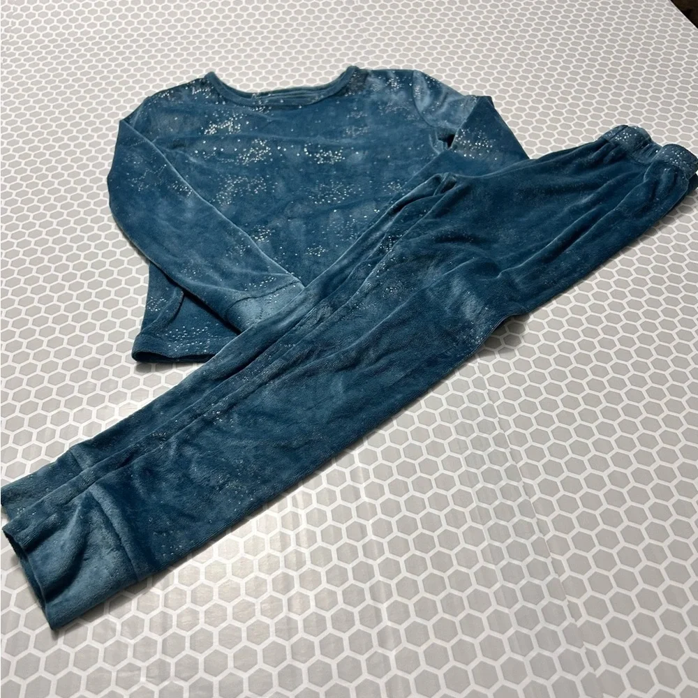 Danskin Girls Blue with Silver Stars 2 Piece Set  Size 6